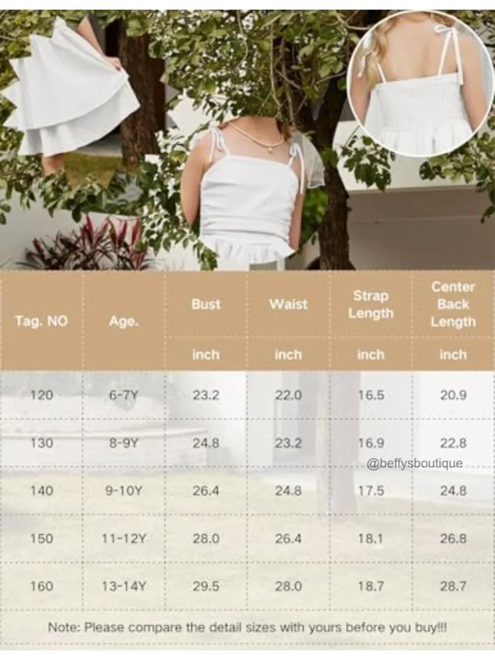 Girls Summer Spaghetti Strap Dress Flowy Ruched Back Sundress